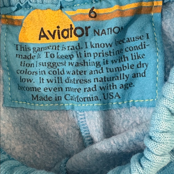 NEW [Aviator Nation] Sweats Casual Sweatpants Joggers in Neon Blue Youth 6 - Picture 10 of 13